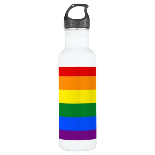 Regenbogen-Stolz-Flagge Trinkflasche (Vorderseite)