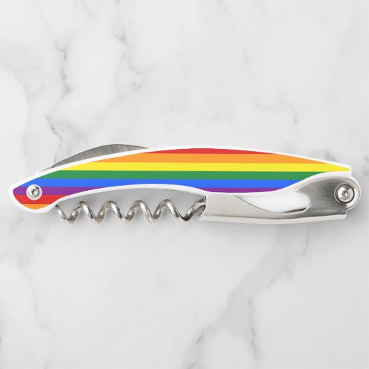 Regenbogen-Stolz-Flaggen-Korkenzieher Kellnermesser (Rückseite)