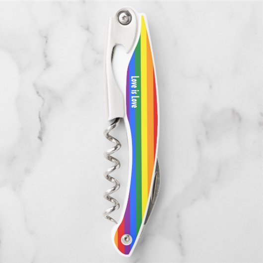 Regenbogen-Stolz-Flaggen-Korkenzieher Kellnermesser (Vorderseite)