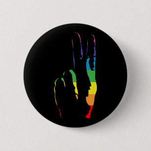 Regenbogen-Stolz-Friedenszeichen Button