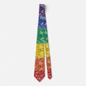 Regenbogen-Stolz Glitter Pailletten-Look Krawatte (Vorderseite)