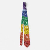 Regenbogen-Stolz Glitter Pailletten-Look Krawatte (Rückseite)