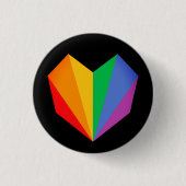 Regenbogen-Stolz-Herz-Knopf Button (Vorderseite)