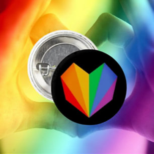 Regenbogen-Stolz-Herz-Knopf Button