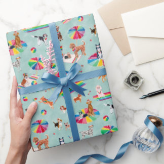 REGENBOGEN STOLZ HUND GESCHENKPAPIER