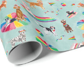 REGENBOGEN STOLZ HUND GESCHENKPAPIER (Rolleneckpunkt)