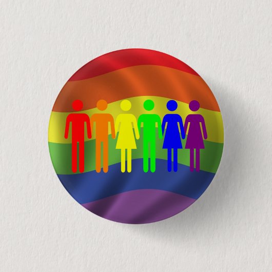 Regenbogen-Stolz-Knopf Button (Vorderseite)