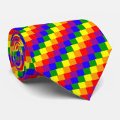 Regenbogen-Stolz-Krawatte - checkered Krawatte (Gerollt)