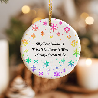 Regenbogen-Stolz-LGBTQ-Feiertags-Weihnachtsdekorat Keramik Ornament
