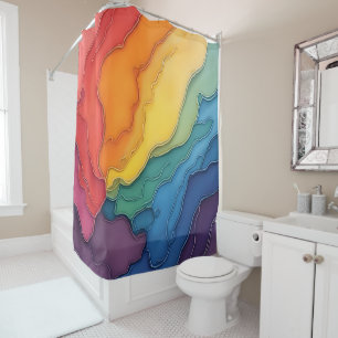 Regenbogen Stolz Liebe glücklich bunt Duschvorhang