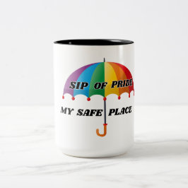 REGENBOGEN STOLZ MEIN SICHERER ORT LGBTQ 0,44 L ZWEIFARBIGE TASSE