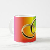 Regenbogen-Stolz mit Goldhochzeits-Bändern Kaffeetasse (Vorderseite Links)