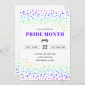 Regenbogen Stolz Monat Gay Parade Spaß Confetti mo Einladung (Vorne/Hinten)