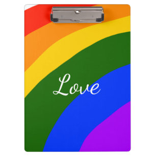 Regenbogen-Stolz-Monat Liebe Namen Text Kunst Klemmbrett