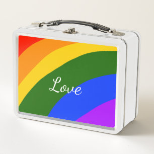 Regenbogen-Stolz-Monat Liebe Namen Text Kunst Metall Brotdose