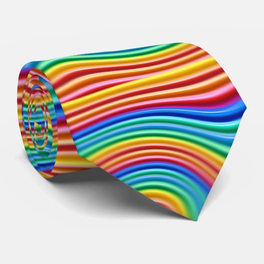 Regenbogen-Stolz-(nicht zuerst) Krawatte (Gerollt)