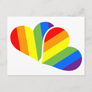 Regenbogen-Stolz-Paar-Postkarte Postkarte