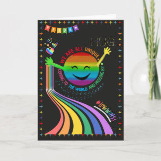 Regenbogen-Stolz-Parade Umarmen Grußkarte Karte