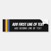 Regenbogen-Stolz Personalisierte 2-Zeilen-Textvorl Autoaufkleber (Vorne)