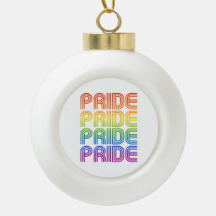 Regenbogen Stolz Retro Keramik Kugel-Ornament
