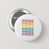 Regenbogen-Stolz Retro-Typografie Vektor-Design_1 Button (Vorne & Hinten)