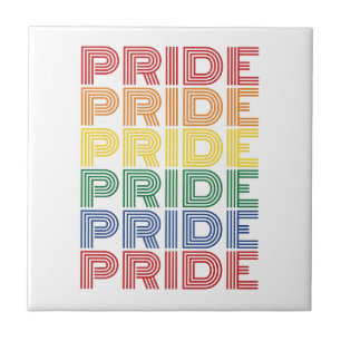 Regenbogen-Stolz Retro-Typografie-Vektor-Design_1 Fliese