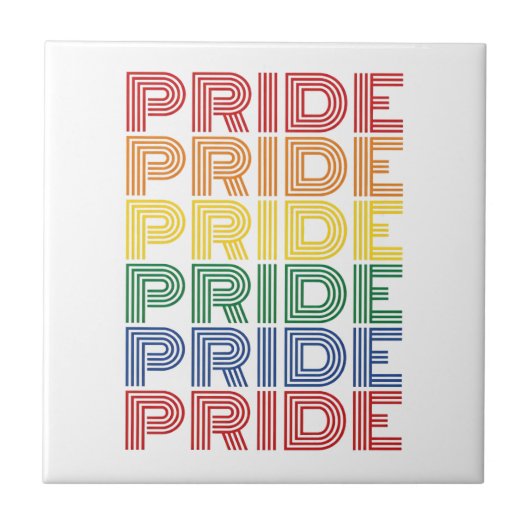Regenbogen-Stolz Retro-Typografie-Vektor-Design_1 Fliese (Vorderseite)
