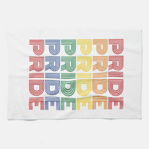 Regenbogen-Stolz Retro-Typografie-Vektor-Design_1 Geschirrtuch
