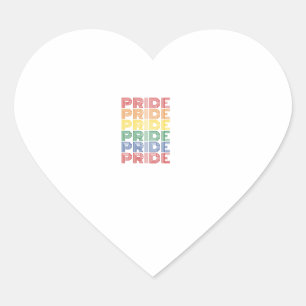 Regenbogen-Stolz Retro-Typografie-Vektor-Design_1 Herz-Aufkleber