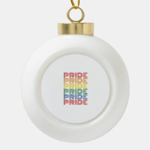 Regenbogen-Stolz Retro-Typografie-Vektor-Design_1 Keramik Kugel-Ornament