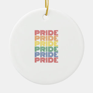 Regenbogen-Stolz Retro-Typografie Vektor-Design_1 Keramik Ornament