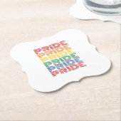 Regenbogen-Stolz Retro-Typografie Vektor-Design_1 Untersetzer (angewinkelt)