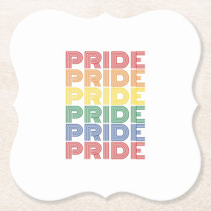 Regenbogen-Stolz Retro-Typografie Vektor-Design_1 Untersetzer