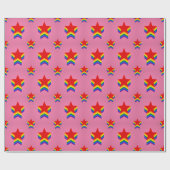 Regenbogen-Stolz-Sterne Geschenkpapier (Flach)