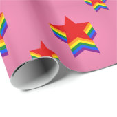 Regenbogen-Stolz-Sterne Geschenkpapier (Rolleneckpunkt)