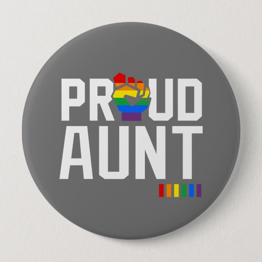 Regenbogen Stolz Tante Stolz Button (Vorderseite)