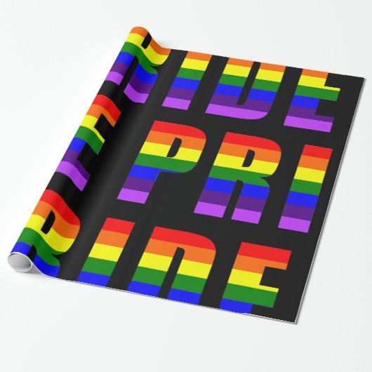 Regenbogen-Stolz-Text-Kunst auf kundenspezifischer Geschenkpapier (Ungerollt)