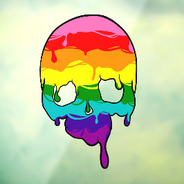 Regenbogen-Stolz triefender Schädel Fensteraufkleber