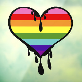 Regenbogen-Stolz triefendes Herz Fensteraufkleber