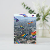 Regenbogen-Stolz über Berkeley Postkarte (Stehend Vorderseite)
