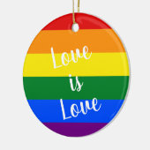 Regenbogen-Stolz-Verzierung Keramik Ornament (Links)