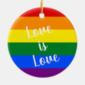 Regenbogen-Stolz-Verzierung Keramik Ornament (Hinten)