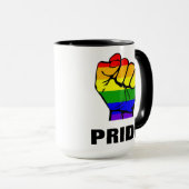 Regenbogen-Stolzfaust Tasse (VorderseiteRechts)