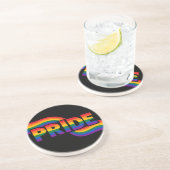 Regenbogen-Stolzfeier Getränkeuntersetzer (Seite)