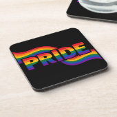 Regenbogen-Stolzfeier Getränkeuntersetzer (Linke Seite)