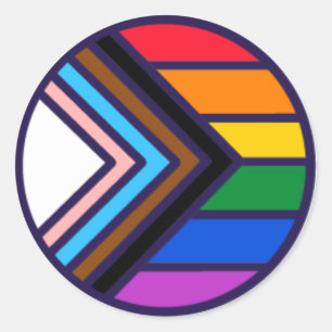 Regenbogen-Stolzflagge LGBTQ+ Runder Aufkleber