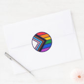 Regenbogen-Stolzflagge LGBTQ+ Runder Aufkleber (Umschlag)