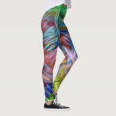 Regenbogen-Stränge der Haar-abstrakten Kunst Leggings (Rechts)