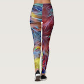 Regenbogen-Stränge der Haar-abstrakten Kunst Leggings (Rückseite)