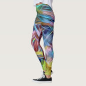 Regenbogen-Stränge der Haar-abstrakten Kunst Leggings (Links)
